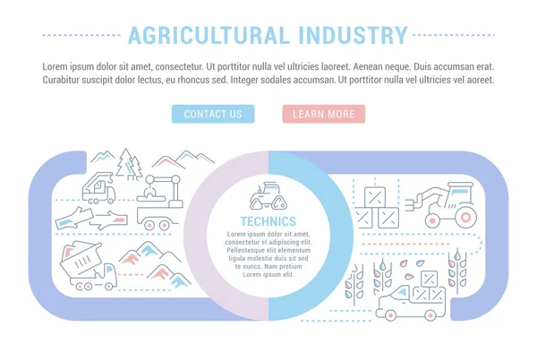 Page de bannière et de débarquement du site Web de l'industrie agricole . — Image vectorielle