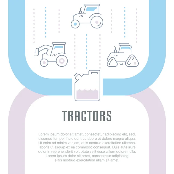 Site Banner and Landing Page of Tractors . —  Vetores de Stock