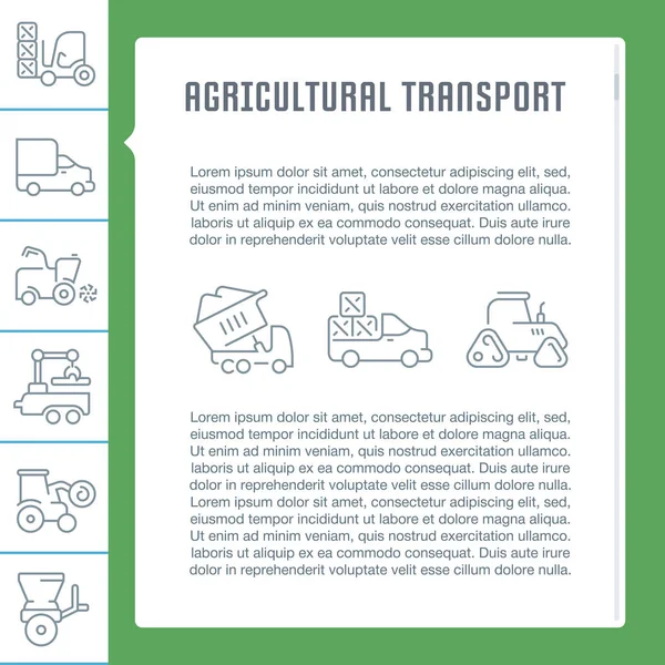 Site web Bannière et page de destination du transport agricole . — Image vectorielle