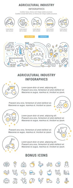 Site Banner e Landing Page da Indústria Agrícola . — Vetor de Stock