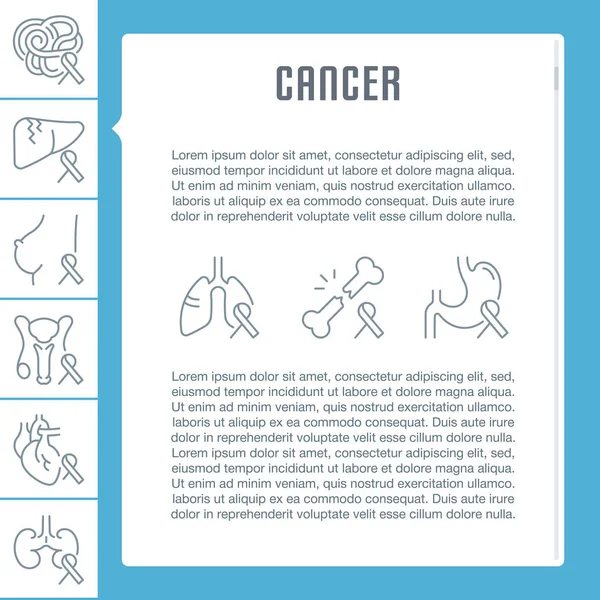 Página Web Banner y Landing Page de Cancer . — Vector de stock