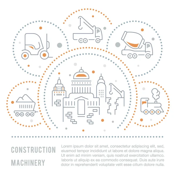 Сайт Баннер и Посадочная страница строительной техники . — стоковый вектор