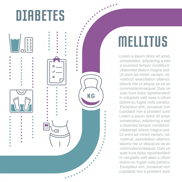 Webbplats Banner och målsidan för Diabetes Mellitus. — Stock vektor