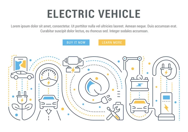 Web sitesi Banner ve açılış sayfası elektrikli araç.