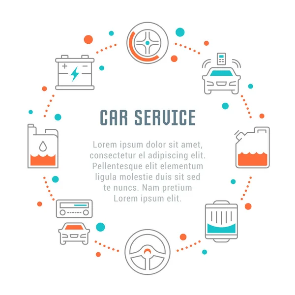 Página web Banner y Landing Page del servicio de coches . — Vector de stock