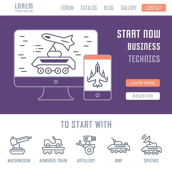 Site Web Bannière et page d'atterrissage de Technics . — Image vectorielle