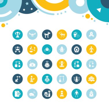 Robotların Basit Simgeleri Seti