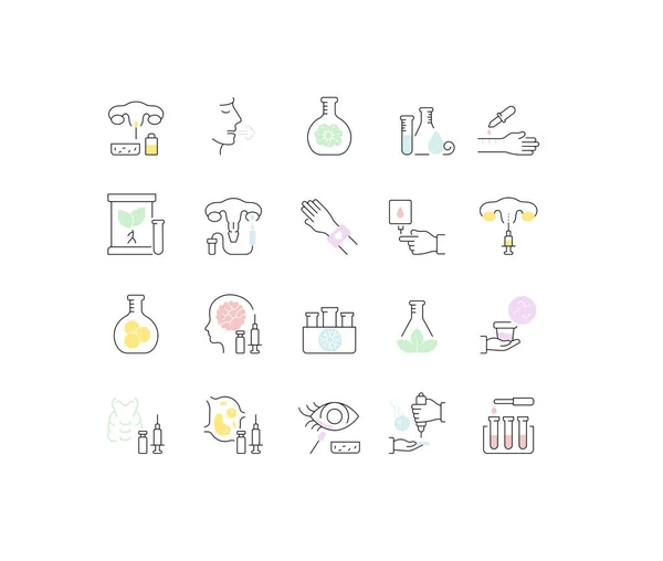 Set Vector Line Icons of In Vitro. — 스톡 벡터