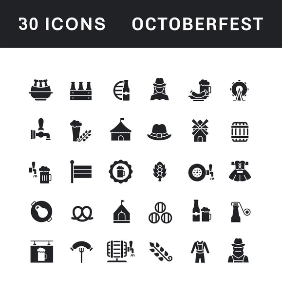 Set van eenvoudige pictogrammen van oktober — Stockvector