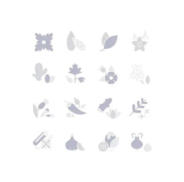 Ensemble d'icônes simples d'épices — Image vectorielle