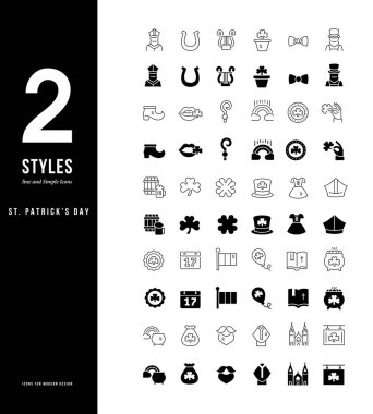 Aziz Patrick Günü 'nün Basit Satır Simgeleri