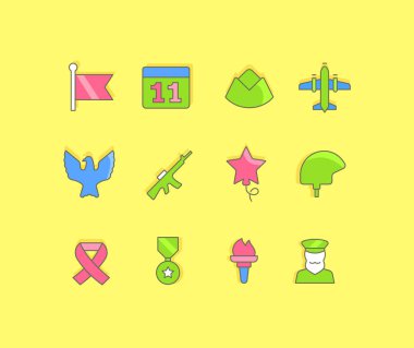 Gaziler Günü 'nün Basit Satır Simgeleri