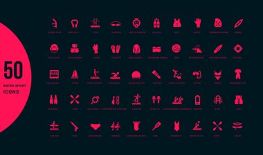 Su Sporunun Basit Simgeleri Seti