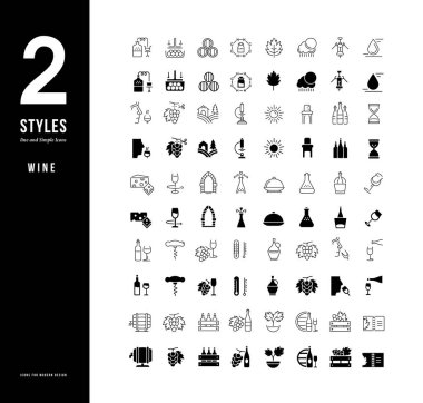 Şarap Basit Satır Simgeleri