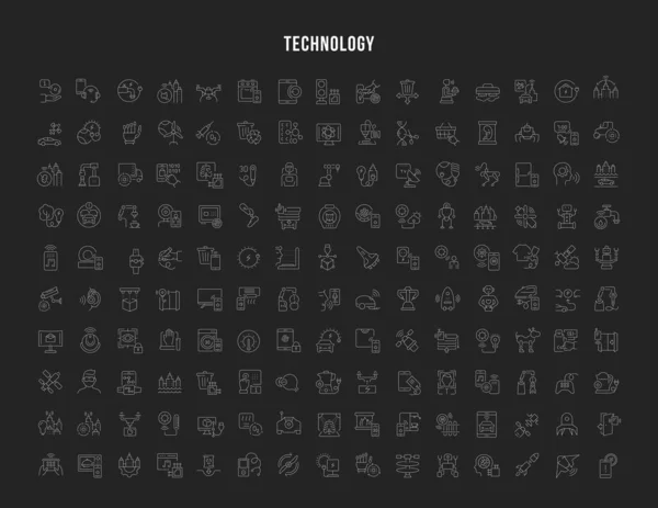 Set de iconos de la línea vectorial de tecnología . — Vector de stock