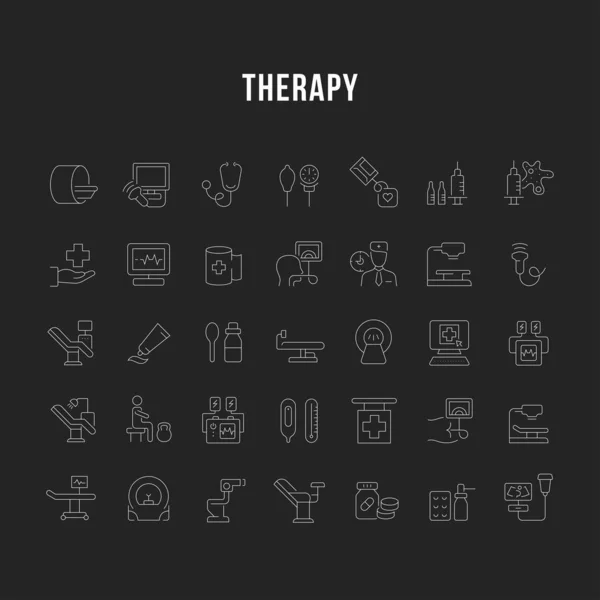 Set de iconos de la línea vectorial de terapia . — Archivo Imágenes Vectoriales