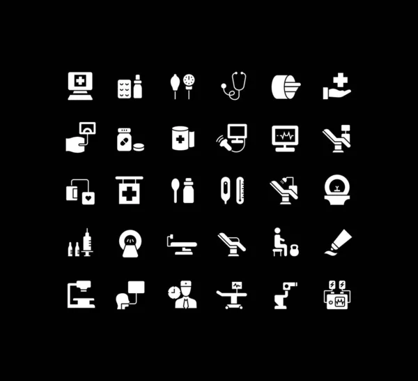 Ensemble d'icônes simples de la thérapie — Image vectorielle