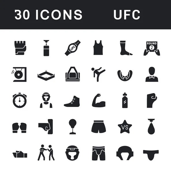 Set van eenvoudige pictogrammen van Ufc — Stockvector