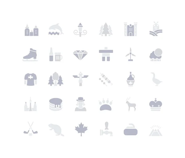 Set of Simple Icons of Vancouver — Stock Vector