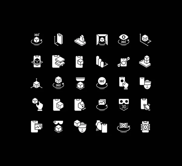 Set of Simple Icons of VR and AR — 스톡 벡터