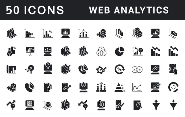 Conjunto de iconos simples de análisis web — Archivo Imágenes Vectoriales