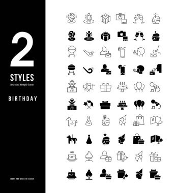 Doğumgününün Basit Satır Simgeleri