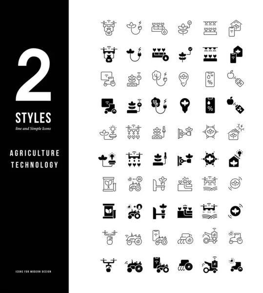 Simple Line Icons of Agricle Technology — стоковый вектор