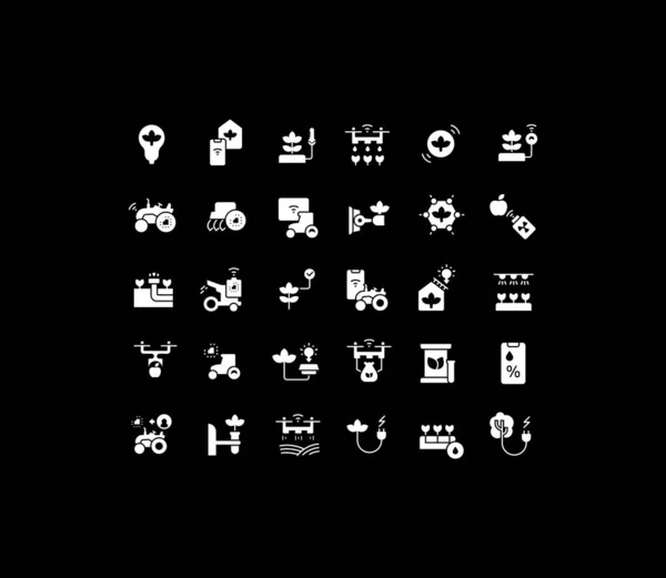 Set of Simple Icons of Agriculture Technology — 스톡 벡터