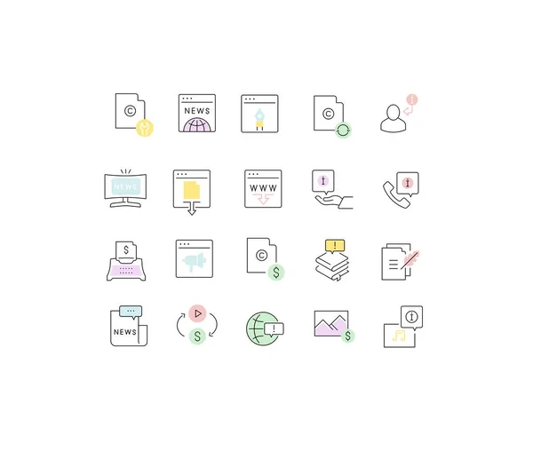 Set Vector Line Icons of Business Information — Stock Vector
