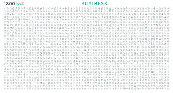 Collection Linear Icons of Business — ストックベクタ