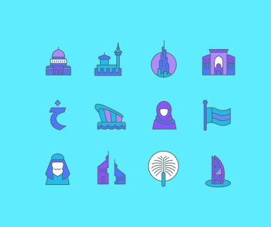 Uae 'nin Basit Satır Simgeleri