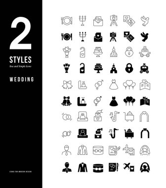 Düğünün Basit Satır Simgeleri