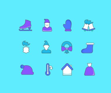 Kış Simgeleri Basit Satır Dizisi