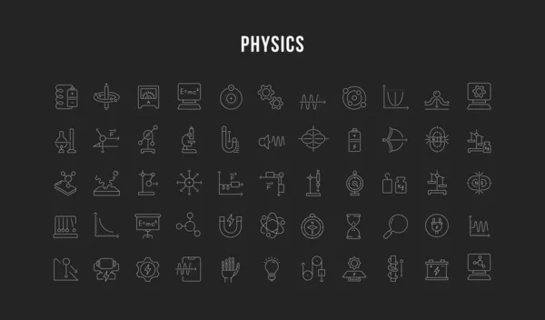物理的矢量线Icons集. — 图库矢量图片