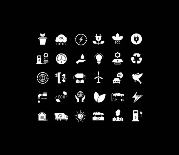 Set di icone semplici del riciclaggio — Vettoriale Stock