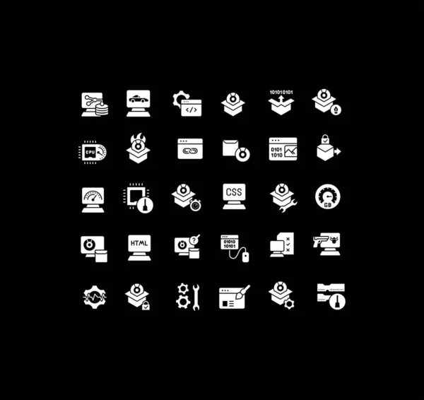 Ensemble d'icônes simples du logiciel — Image vectorielle