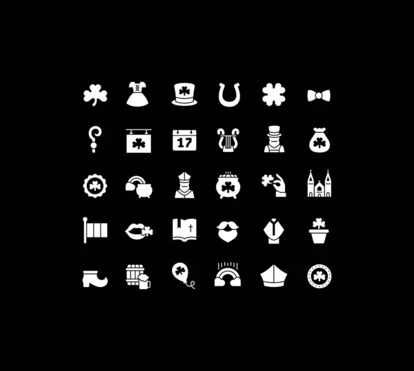Ensemble d'icônes simples de la Saint-Patrick — Image vectorielle