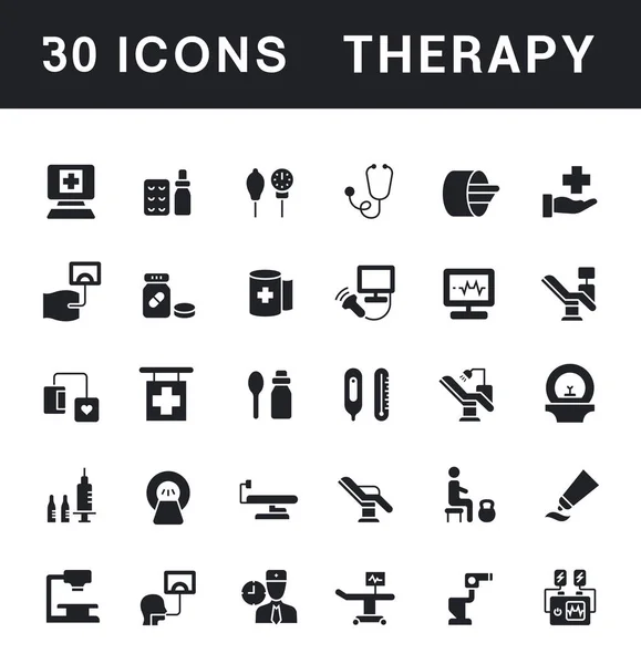 Set of Simple Icons of Therapy — 스톡 벡터