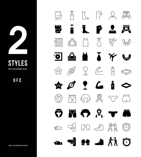 Ícones de linha simples do UFC — Vetor de Stock