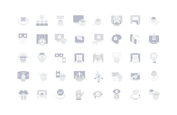 Conjunto de iconos simples de realidad virtual — Archivo Imágenes Vectoriales
