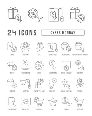 Mobil kavramlar ve web uygulamaları için doğrusal tasarım gününün vektör çizgisi ince simgelerini ayarlayın. Koleksiyon modern infografik resim ve işaretler.