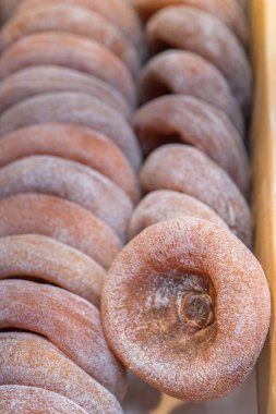 Çince sokak gıda - kurutulmuş hurma Xian Çin - seçici odak