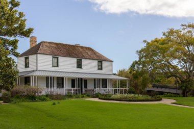 The Historic Kemp House at the Stone Store Basin in Kerikeri New Zealand  clipart