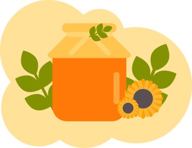 Yapraklı ayçiçeği ve sürahi