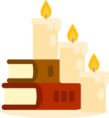 Mumlar, kitaplar web simgeleri basit illüstrasyon