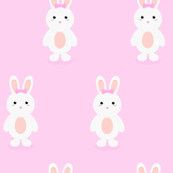 Seamless Pattern Texture Rabbit Balloons White Background Wrapping Paper Cute — 스톡 사진