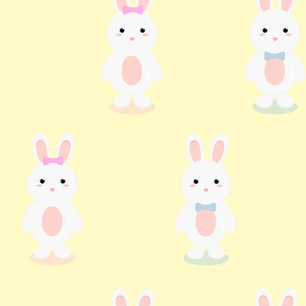 Seamless Pattern Texture Rabbit Balloons White Background Wrapping Paper Cute — 스톡 사진