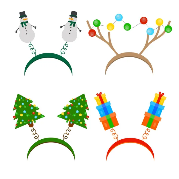 Detta Hår Båge Illustration Julen Nisse Och Trädet — Stockfoto