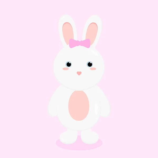 Мультяшный Кролик Заднем Плане Симпатичная Иллюстрация Плоском Стиле Пасхальный Кролик — стоковое фото