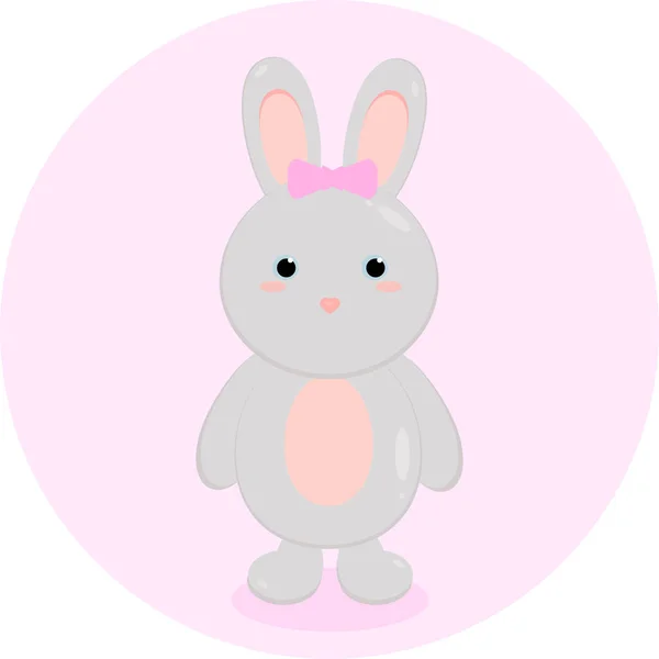 这是背景上的卡通兔子 用扁平的风格作生动的插图 复活节兔子 — 图库照片
